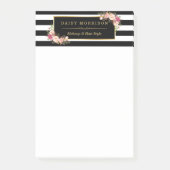  Floral Beauty Salon Black White Stripes Post-it® Notes (Voorkant)