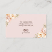  Floral Beauty Salon Logo Blush Pink Visitekaartje (Achterkant)
