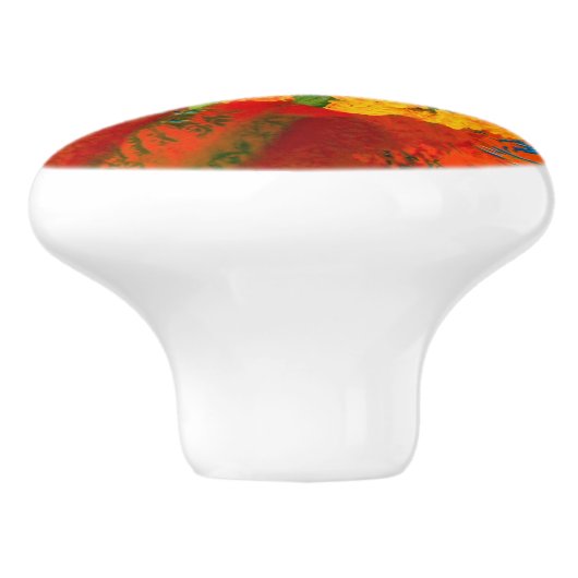 FLORAL BEAUTY STERKE KRACHTKLEUREN KERAMISCHE KNOP (Zijkant)