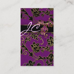 Floral Beauty Visitekaartjes Paars Gold Trim