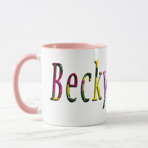 Floral Becky Name Logo, Mok