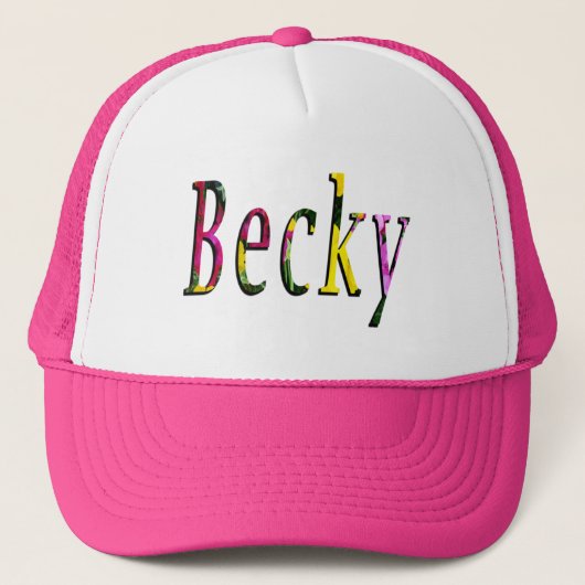 Floral Becky Name Logo, Trucker Pet (Voorkant)