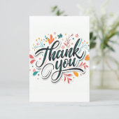 Floral bedankkaart Botanische bedankkaart (Staand voorkant)