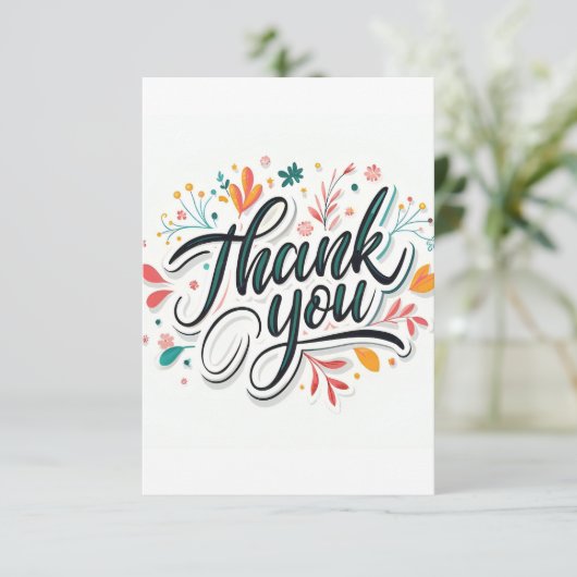 Floral bedankkaart Botanische bedankkaart (Staand voorkant)