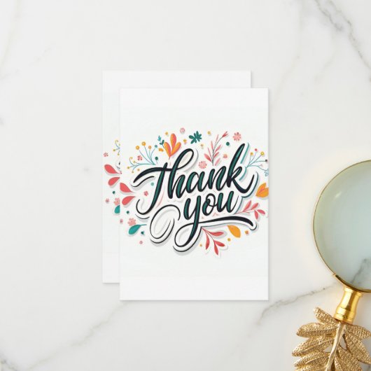 Floral bedankkaart Botanische bedankkaart (Voorkant / Achterkant in situ)