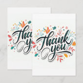 Floral bedankkaart Botanische bedankkaart (Voorkant / Achterkant)