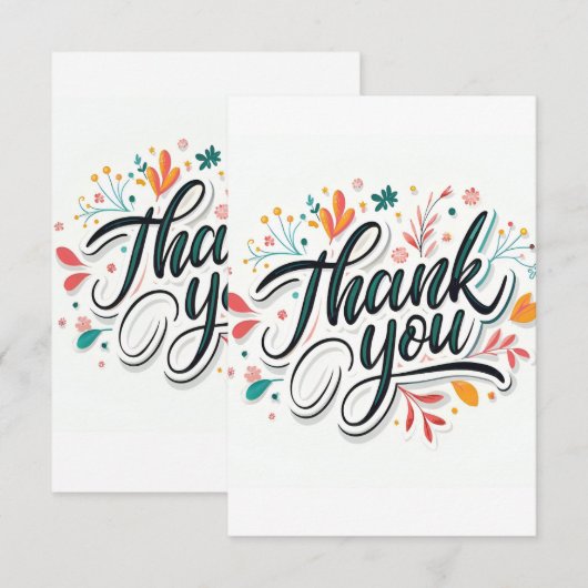 Floral bedankkaart Botanische bedankkaart (Voorkant / Achterkant)