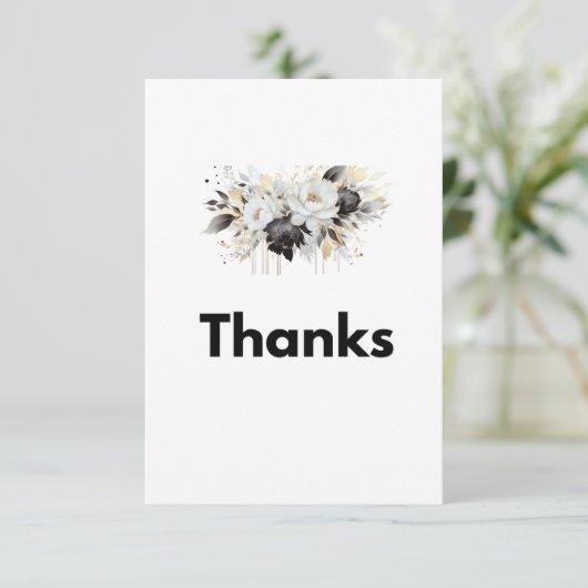 Floral bedankkaart - Flat (blanco aan één kant) (Staand voorkant)