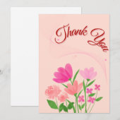 Floral bedankkaart in zachte kleurS Feestdagenkaart (Voorkant / Achterkant)
