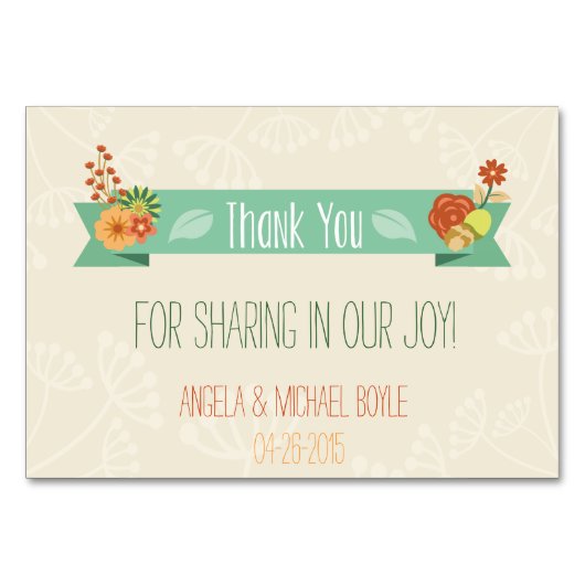 Floral bedankkaartje (bruiloft) kaart (Voorkant)