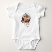 Floral Bedankt Baby Bodysuit. Romper (Voorkant)