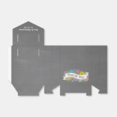 Floral bedankt banner voor de voordak bedankdoosjes (Uitgevouwen)