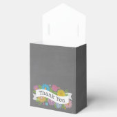 Floral bedankt banner voor de voordak bedankdoosjes (Geopend)