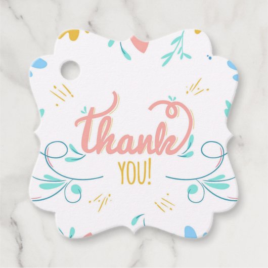 Floral bedankt Bedankjes Labels (Voorkant)