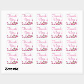Floral bedankt Fuchsia roze bloemen Vierkante Sticker (Vel)