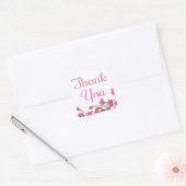 Floral bedankt Fuchsia roze bloemen Vierkante Sticker (Envelop)