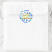 Floral bedankt je bruiloft ronde sticker (Tas)