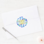 Floral bedankt je bruiloft ronde sticker (Envelop)
