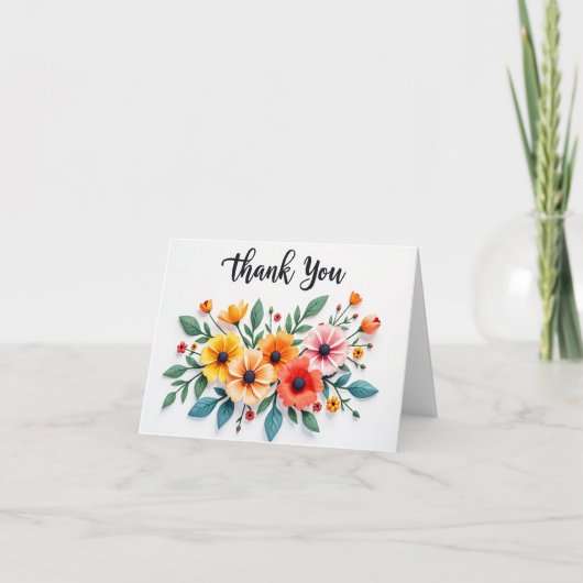 Floral bedankt je kaart (Voorkant)