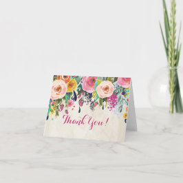Floral bedankt je kaart
