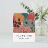 Floral bedankt je kaart - briefkaart (Staand voorkant)