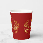 Floral bedankt jullie Chinese bruiloft-ceremonie Papieren Bekers (Links)