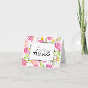 Floral bedankt kaart voor de bruiloft