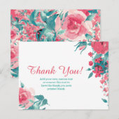 Floral bedankt kaarten (Voorkant / Achterkant)