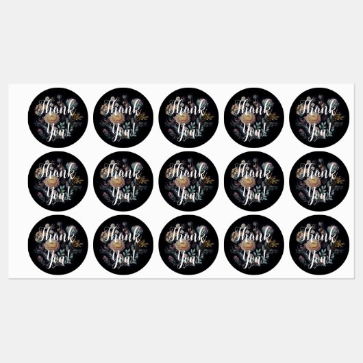 Floral bedankt labels (Vel)