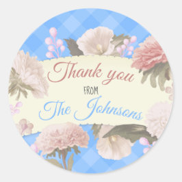 Floral bedankt ronde sticker