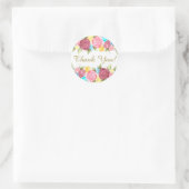 Floral bedankt ronde sticker (Tas)
