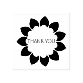Floral bedankt rubberstempel