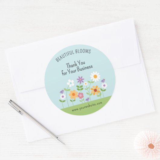 Floral Bedankt Small Business Product Label (Envelop)