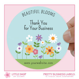 Floral Bedankt Small Business Product Label
