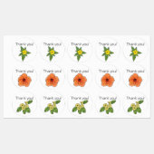 Floral "Bedankt" Stickers 3 Flower Design (Vel)
