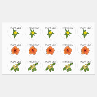 Floral "Bedankt" Stickers 3 Flower Design