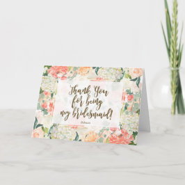 Floral bedankt voor het zijn mijn bruidsmeisje kaa