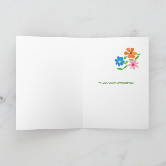 Floral: "Bedankt voor je aandacht voor de kaart va (Binnen)