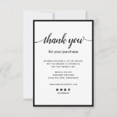 Floral bedankt voor je aankoopbriefkaart notitiekaartje (Voorkant)