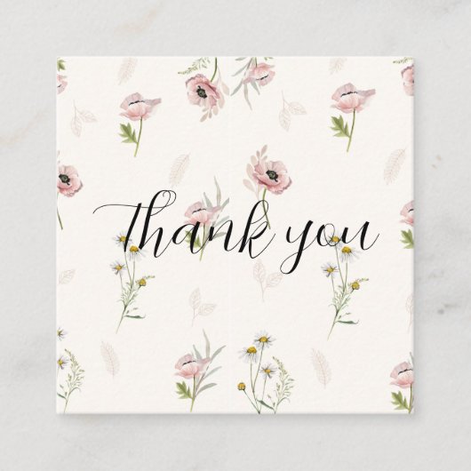 floral Bedankt voor je kaartje Informatiekaartje (Voorkant)