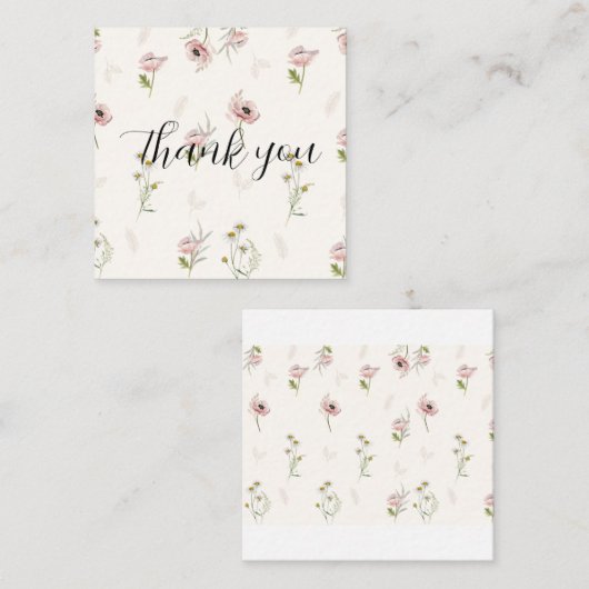 floral Bedankt voor je kaartje Informatiekaartje (Voorkant / Achterkant)