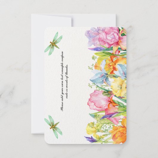 Floral Bedankt voor uw aankoopkaart. (Achterkant)