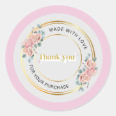 Floral Bedankt voor uw aankoopronde - Sticker (Voorkant)