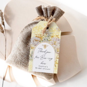 Floral Bedankt voor uw aanwezigheid hier vrijgezel Cadeaulabel