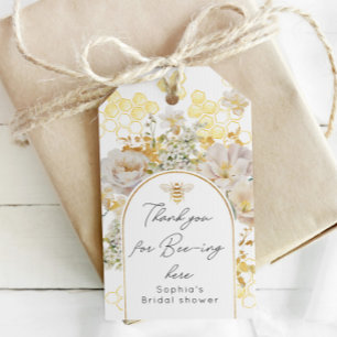 Floral Bedankt voor uw aanwezigheid hier vrijgezel Cadeaulabel