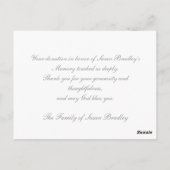 Floral Bedankt voor uw donatie C Briefkaart (Achterkant)