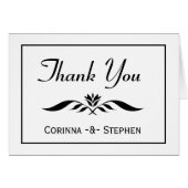 Floral bedankt zwart en wit elegant modern (Voorkant Horizontaal)