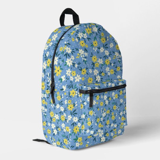 Floral Bedrukte Rugzak (Achterkant Hoek Links)