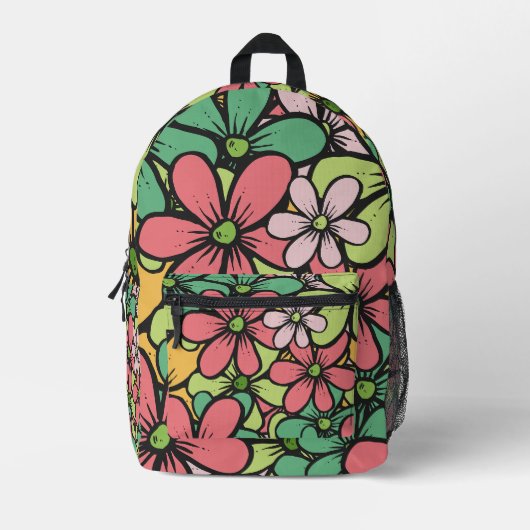 Floral Bedrukte Rugzak (Voorkant)