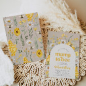 Floral Bee Baby shower Invitation Kaart